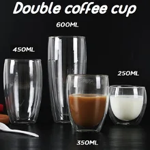 Новинка; 1/4/6 шт. теплостойкие высокого кремния карбид кремния порошок кремния Стекло яйцо чашки творческий двойной Стекло Кофе чашки стаканы для напитков с 80/250/350/450/600 мл