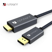 iVanky 6.6ft DisplayPort to HDMI Cable Male to Male 1080P DP to HDMI Cable for Lenovo,HDTV,Monitor,Projector for AMD for NVIDIA