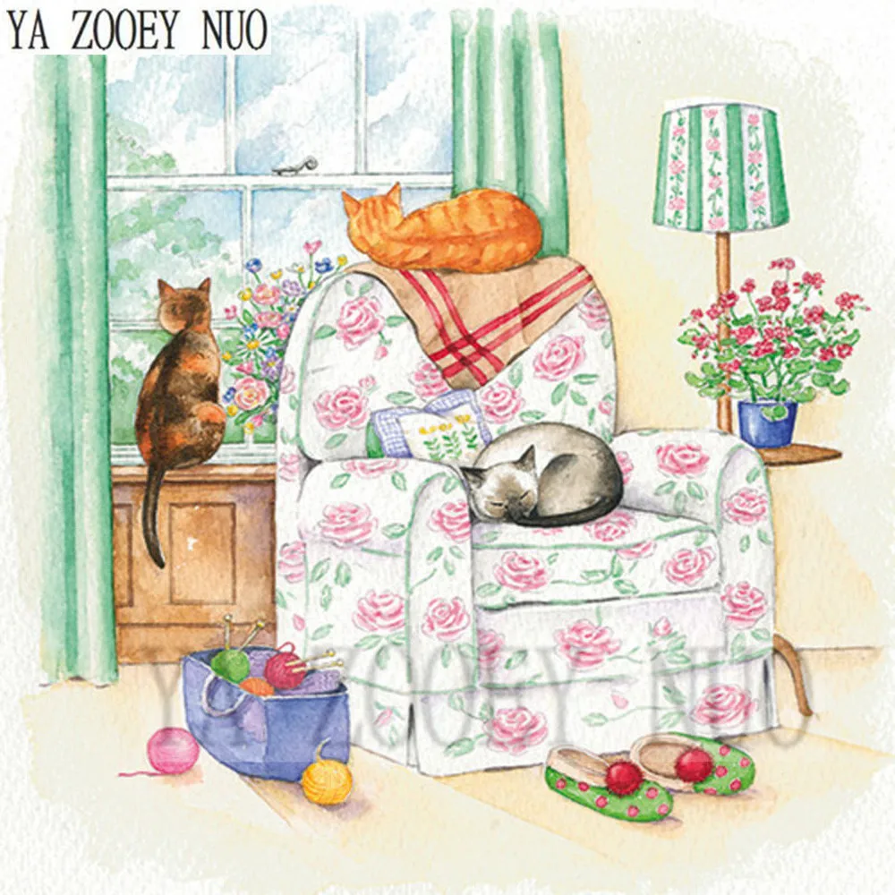 

Animal 5D Diamond Embroidery Cat DIY Diamond Painting Cross stitch Full round Crystal mosaic Needlework Home decor gift K1082