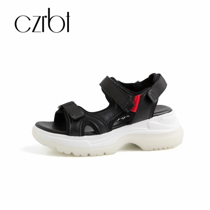 

CZRBT 2019 New Handmade Leather Ladies Sandals Fashionable, Simple, Comfortable, Slip-proof and Wear-resistant Women's Sandals