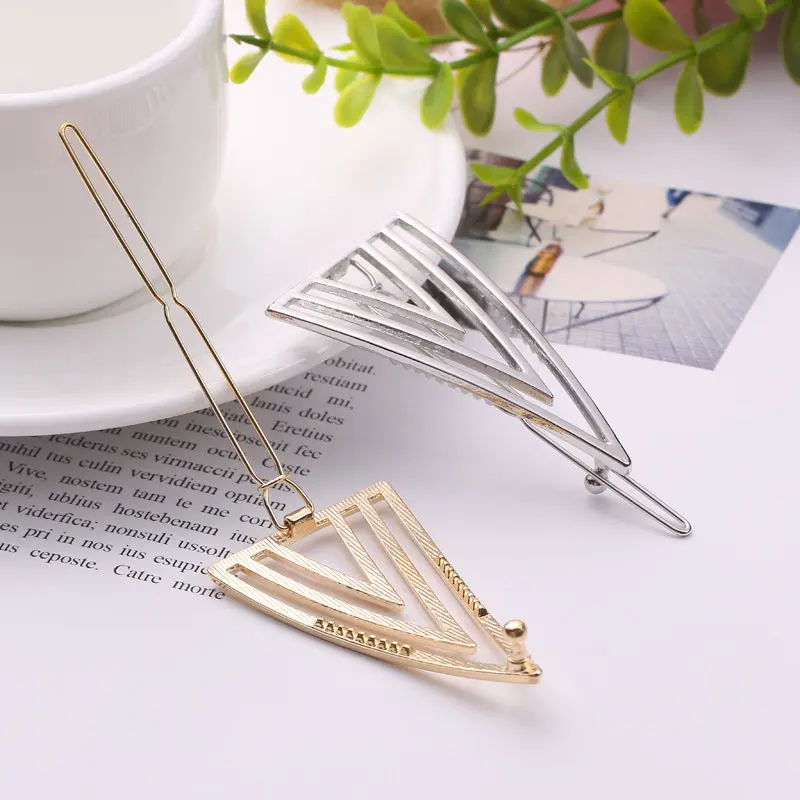 

Hot Sale Women Vintage Hollow Triangle Hair Clip Hairpin Barrette Hot Sale Headwear Barrette Vintage Women