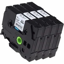 4 штуки в партии 12 мм* 8 м TZe 231 tze231 черного цвета на белом ламинированной Совместимость р сенсорный 12 мм tze-231 label клейкие ленты картридж TZ231 tze-231