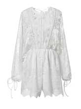 100% lace pants dress 2017 summer beach dress bohemian tropical dress lantern sleeve