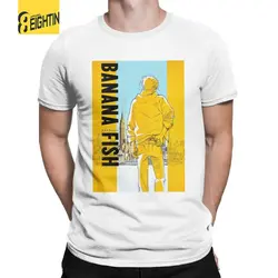 Мужская футболка банан рыбы футболка аниме японский преступности Ash Эйдзи комикс Манга футболка с короткими рукавами футболка с круглым