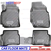 Для Nissan Almera Classic 2006-автомобильные Затопленные коврики ковры Авто Пол пылезащитный Противоскользящий автомобильный Стайлинг украшение интерьера