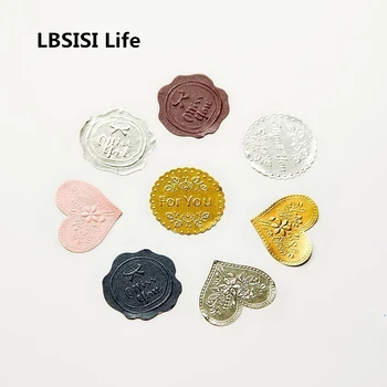 

LBSISI Life 120pcs Korean Sealing Sticker Gold Plated Imitation Embossed Retro Decorative Stamp Bronzing Baking Paste Lable