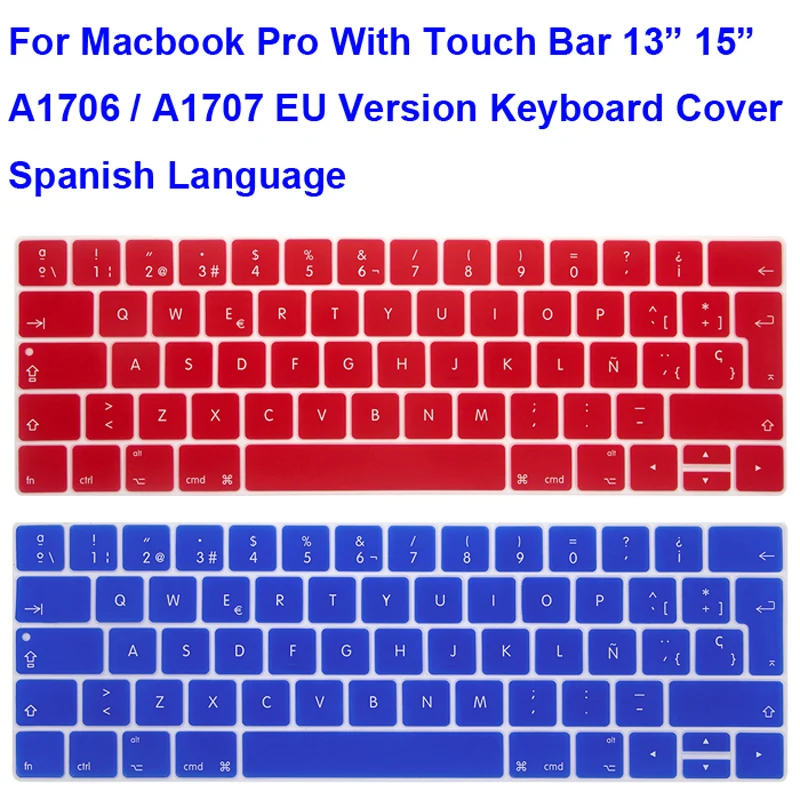 Для Macbook Pro Touch Bar 13 15 дюймов A1706 A1989 A1707 Европейская версия Защита клавиатуры