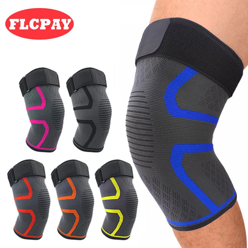 Buy New 1 PCS Elastic Running Nylon Knee Pads Gym Fitness Knee Protector
