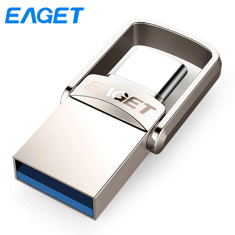 Eaget CU20 USB флеш-накопитель 16 ГБ 32 ГБ 64 Гб Usb 3,0 Тип C Флешка флеш-диск U диск Флешка металлическая USB флешка для телефона samsung