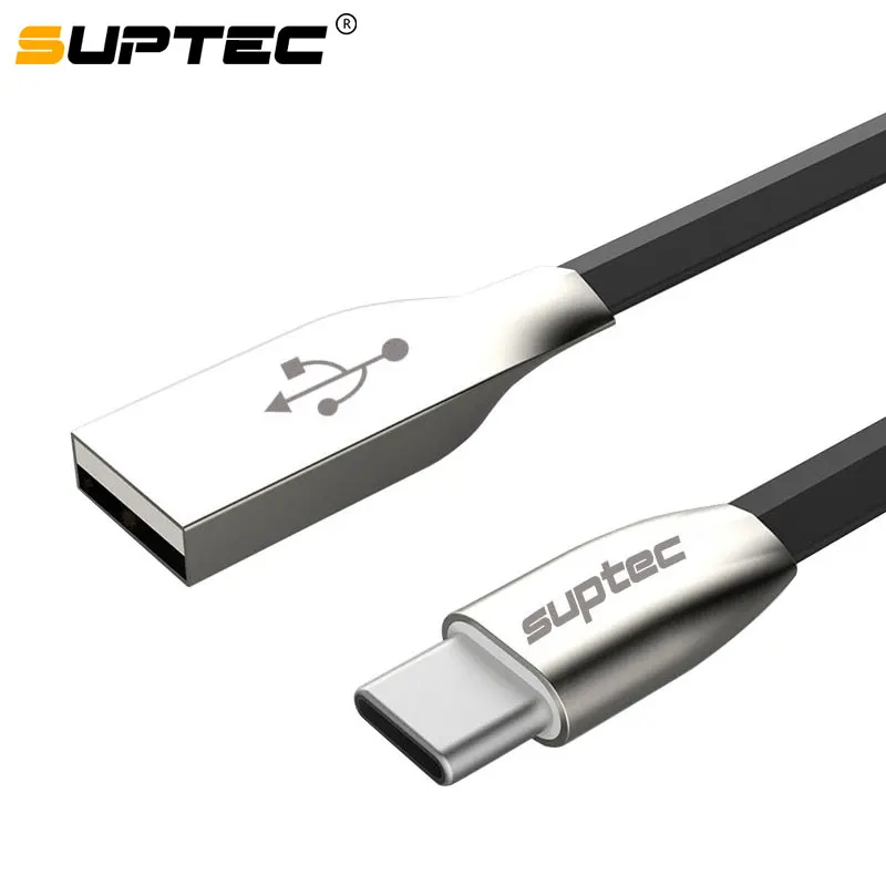 

SUPTEC 2.4A USB Type C Cable for Samsung S9 S8 Note 9 2M Flat Charger Fast Charging Type-C Cable for Huawei Xiaomi Mi 8 Oneplus