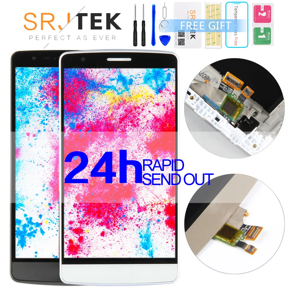 Srjtek Запчасти для LG G3 Мини ЖК-дисплей с каркасом Digitizer Замена S Экран G3S D722 D724