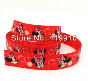 

5 Yards Red Minnie Head 16mm Wide Wedding Craft Printed Grosgrain Ribbon c5