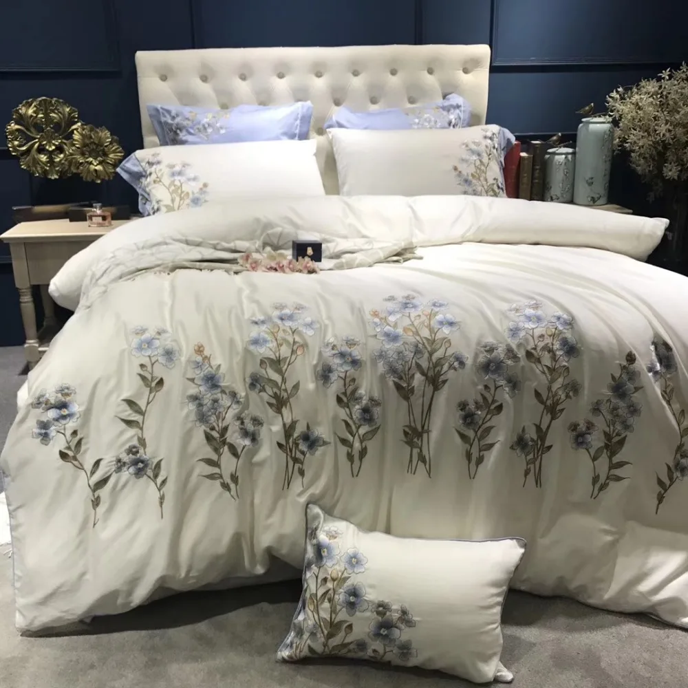 4/6 pieces girls fancy bedroom set luxury bedding sets egyptian cotton