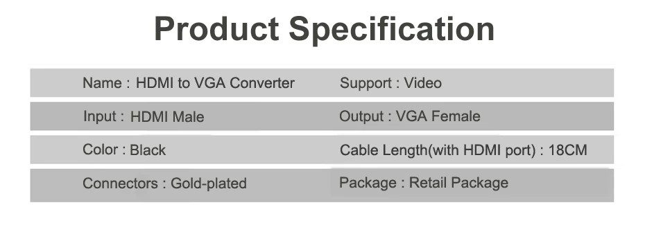 HDMI to VGA Cable Adapter HDMI Cable 11
