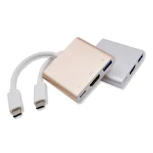 Новый Тип C USB 3.1 для USB-C 4 К HDMI USB3.0 адаптер 3 в 1 Hub Для Apple Macbook Типа С к HDMI