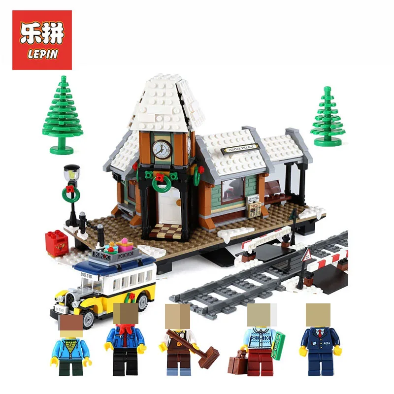 

Lepin 36011 1010Pcs Creator Expert LegoINGlys 10259 The Winter Station Village Set Bricks Model Building Blocks Educational Toys