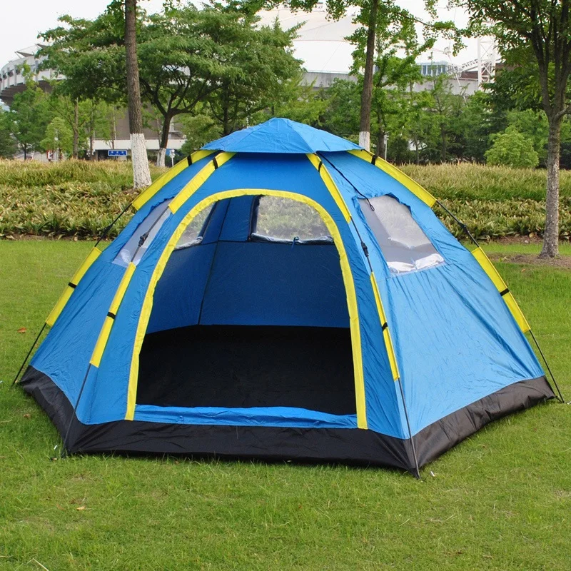 5+ Person Hexagon Automatic Camping Tent Family Outdoor Tourist Tentin