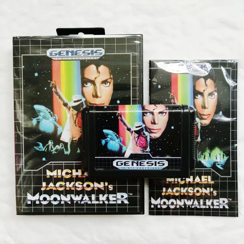 Майкл Джексон Moonwalker для 16 бит Genesis/Megadrive видеоигры картридж консоли с розничной коробкой и руководство по эксплуатации