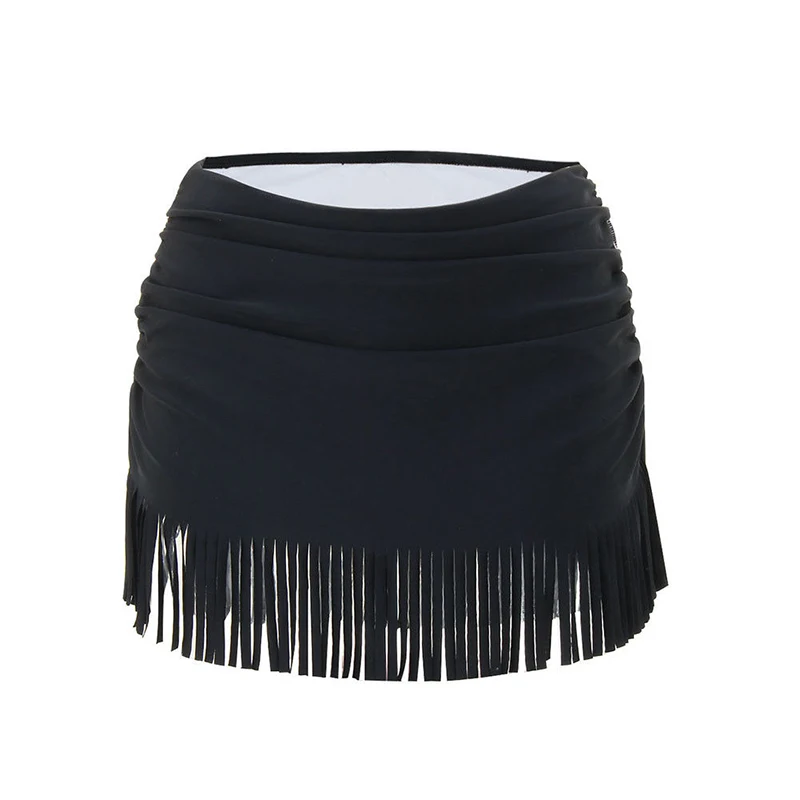 2019 Summer Beachwear Bathing Suit Swim Wear Mini Skirt Womens Beach Tassel Cover Up Skirt Ladies Swimming Trunks With Skirts