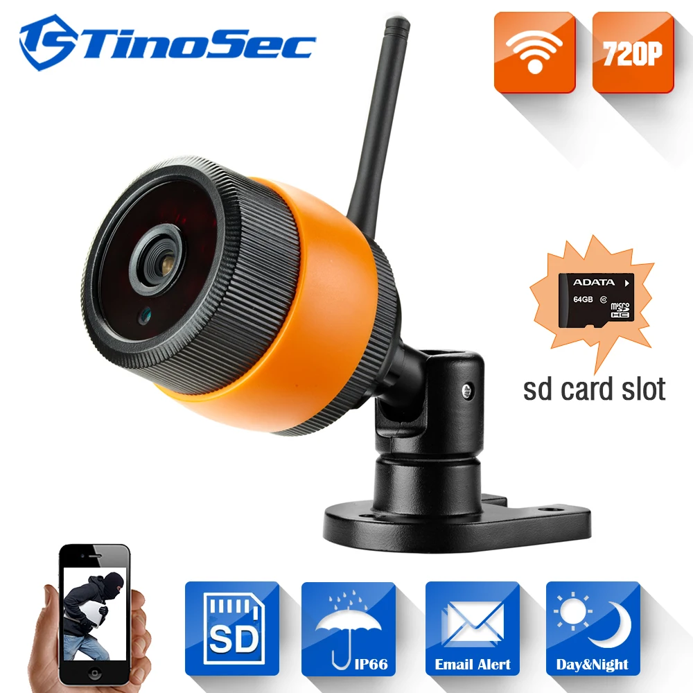 Wireless 720P IP Camera Metal Outdoor Waterproof 1.0mp Wifi IR CUT Nignt Vision 1280*720P with TF Card Slot CCTV | Безопасность и