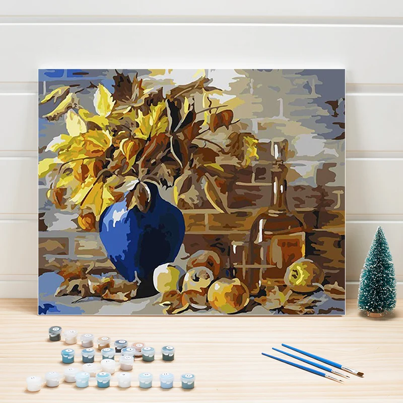 

Drawing By Number 40x50cm One Piece Paint Acrylics Canvas Still Life Painting Numbers Wall Pictures For Living Room Coloring Art