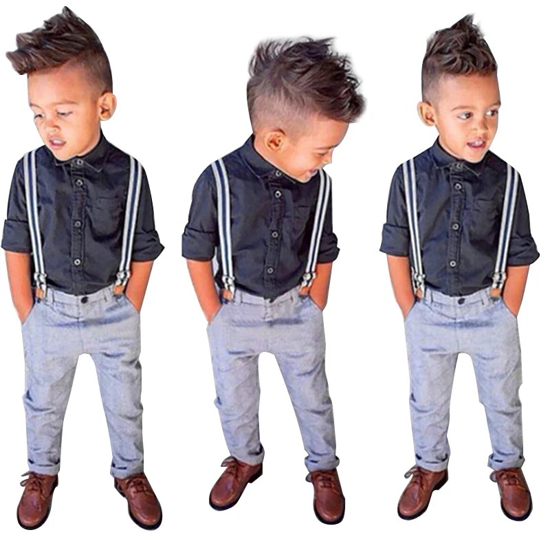

Spring Summer Boys Clothing Set Overalls + T-shirt 2pcs Baby Boys Clothing Set 1-6 Years kids Costume Fashion Children Clothes