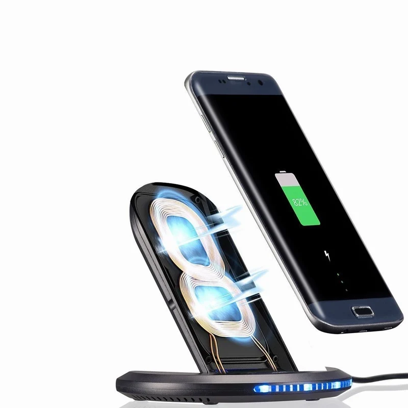 Ascromy Fast Wireless Charging Foldable Pad Stand for Samsung Galaxy Note 8 S8 Plus iPhone 8 Plus X 10 Cordless Charger Station (6)