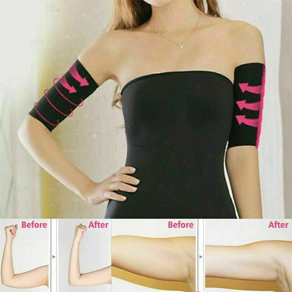 

1Pair Slimming Compression Arm Shaper Slimming Arm Belt Helps Tone Shape Upper Arms Sleeve Shape arm Taping Massage For Women