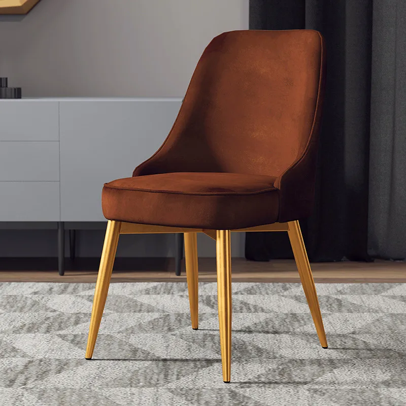 

Minimalist Modern High Rebound Chair Furniture Chair Restaurant Modern Pu Chinese Iron Chair Wood Kitchen Dining Chair Rest