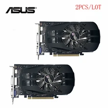 Б/у, 2 шт./лот, оригинальная Видеокарта ASUS GTX 750TI 2 Гб 128 бит GDDR5 для настольного ПК, протестирована