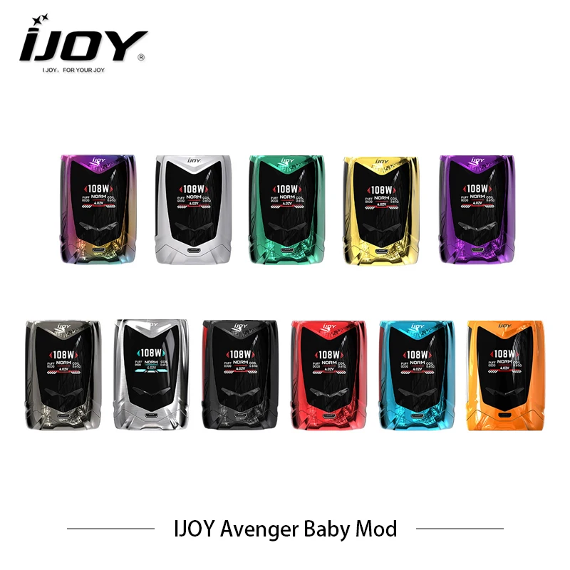 

Electronic Cigarettes Mods IJOY Avenger Baby Box Mod AI voice control Vape 108w Vaporizer Pod / Power /TC /TCR Modes Hookah