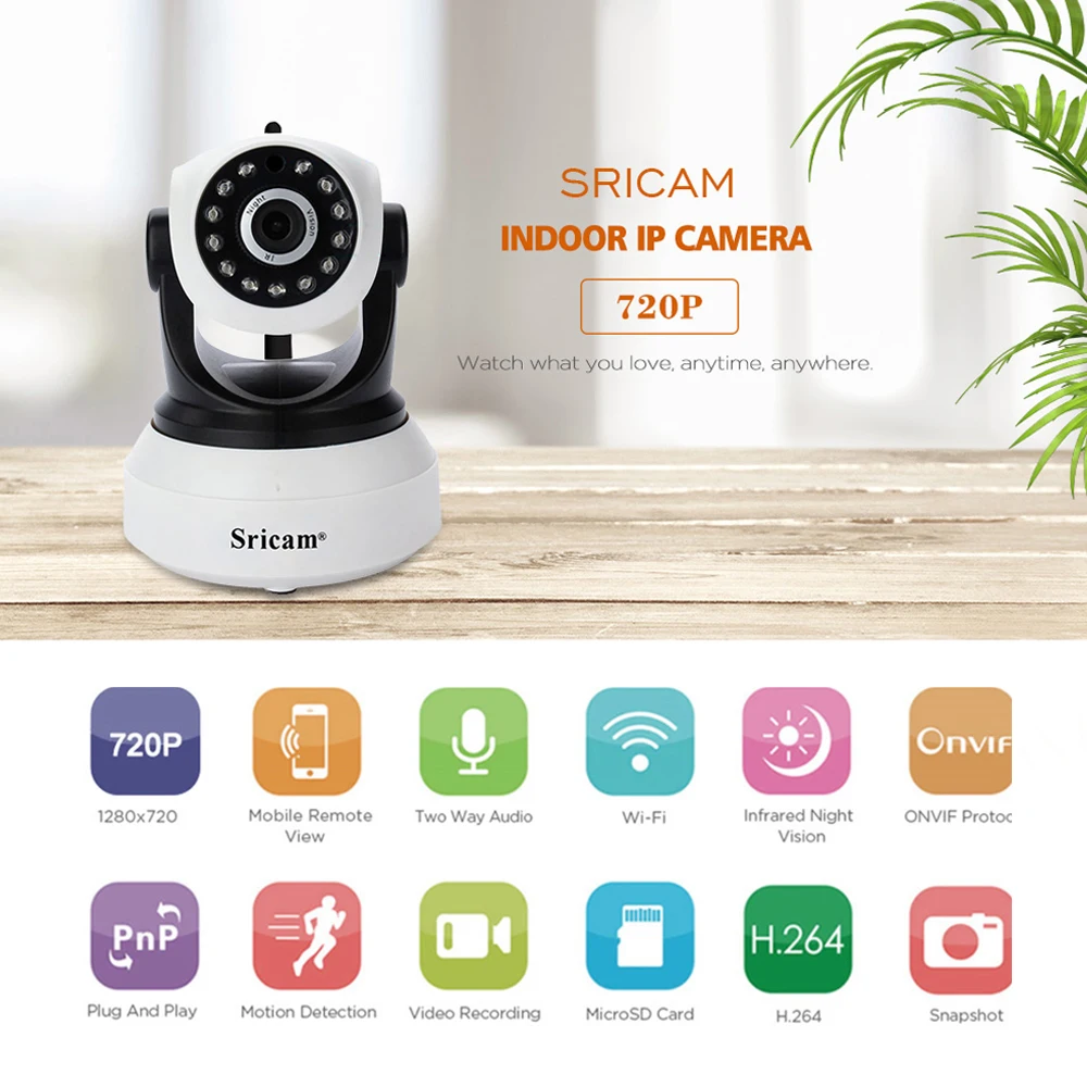 Sricam 720P Wireless IP Camera IR LED H.264 PT ONVIF CCTV Wifi Camera Security Home Surveillance Camera Baby Monitor camera : image Sricam 720P Wireless IP Camera IR LED H.264 PT ONVIF CCTV Wifi Camera Security Home Surveillance Camera Baby Monitor camera