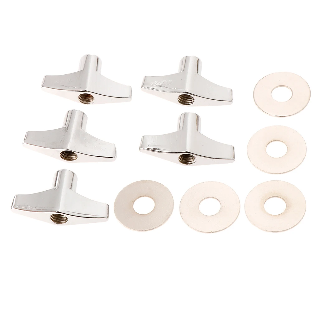 5 Pieces Quick Release Cymbal Stand Wing Nut with Gasket Washer for Drum Set Kit Percussion Parts