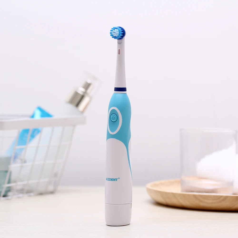 AZ-OC2 Rotating Electric Toothbrush for Adults with 4 Replacement Rotary Head Battery Power No Rechargeable Oral Tooth Whitening