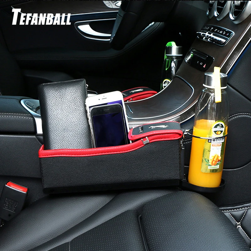 

Storage Box Car Organizer Seat Gap PU Case Pocket Car Seat Side Slit for Wallet Phone Coins Cigarette Keys Cards For Universal