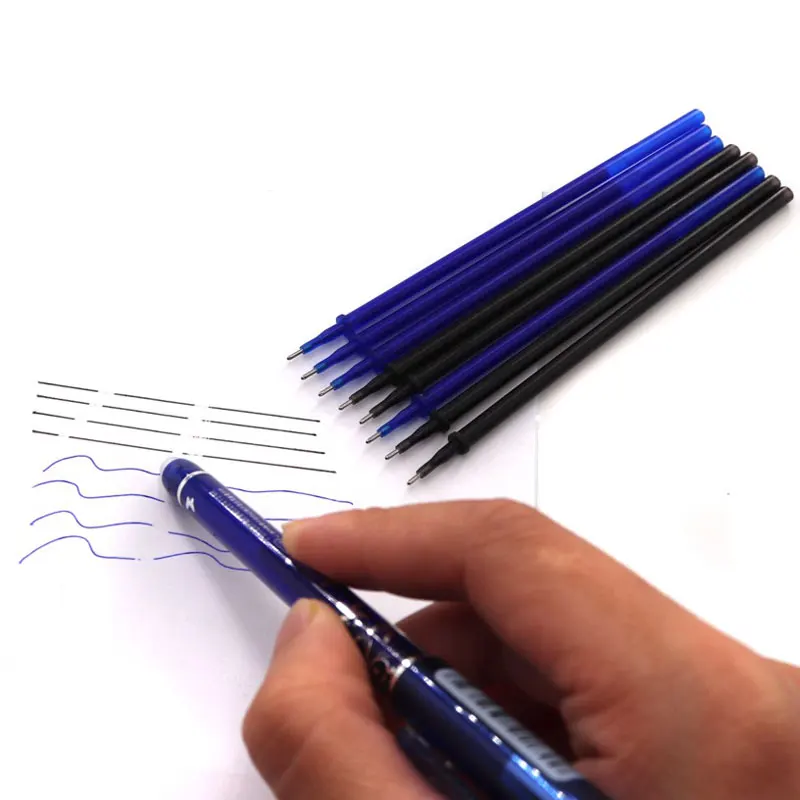 20 шт. стираемая шариковая ручка 0,5 мм чернильный стержень синие Черные чернила ручка заправка школьная Студенческая моющаяся ручка с