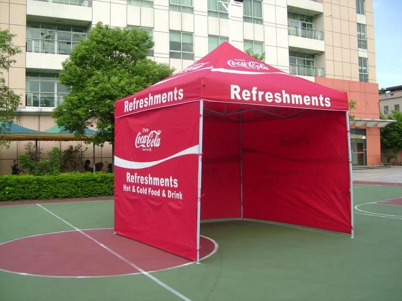 

Customized pop up gazebos for events, 14kgs Stainless steel Frame folding canopy with six walls 10*10 feet , a table cover