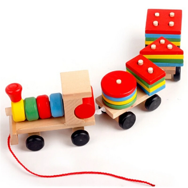 Retail security Wooden Train toys Geometric Shape Matching Wooden Stacking Blocks Baby kids Early birthday gift for children baby-blocks : image Retail security Wooden Train toys Geometric Shape Matching Wooden Stacking Blocks Baby kids Early birthday gift for children baby-blocks