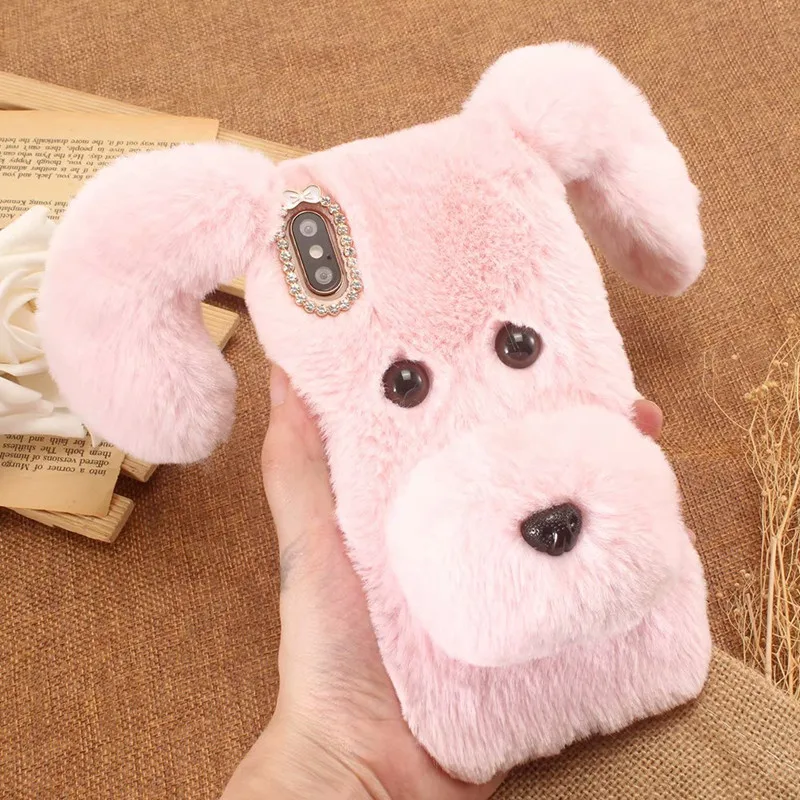 Fluffy Rabbit Fur case for iphone xs