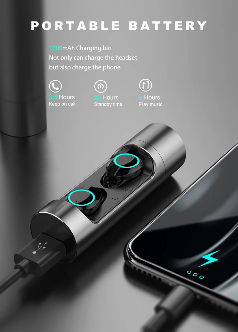 X8 Bluetooth 5.0 Touch Control TWS Earphone EDR Mini Twins Stereo Microphone True Wireless Earbuds for All Smart Phone Earpiece