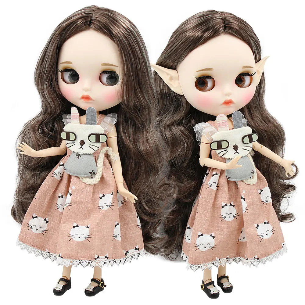 Ледяная кукла DBS Blyth 1/6 bjd белая кожа тела серебряного смешанного коричневого