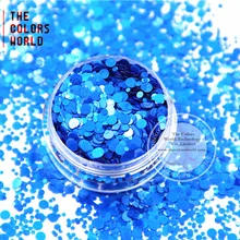 Rp321-260 синий Цвета смесь цветов в горошек круглой формы блеск для ногтей, гель для ногтей, лак для ногтей макияж и DIY украшения