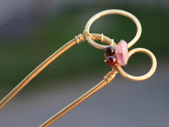 

Handcraft U Shape Brass Hair Fork Wedding Ornament Bun Holder Hair Jewelry for Women Boho Accessories Boho Bun Pin Girl Gift