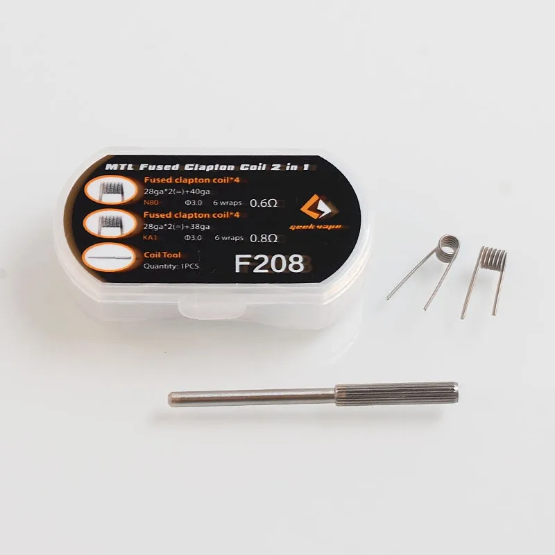 

Original GeekVape F207 N90 / F208 MTL / F209 Multi Strand Fused Clapton Coil Wick Wire 8 PCS 2 in 1 Coil Kit for RDA / RTA /RDTA