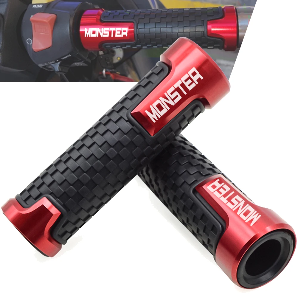 

Motorcycle Aluminum+ Rubber handle grips Motorbike handlebar For Ducati MONSTER 795 796 821 1200 1200S Hypermotard Monster 695