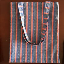 Yile подкладка хлопок холст эко хозяйственная сумка красные, синие в полоску 17321-1