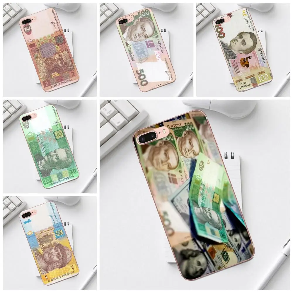 

Qdowpz Soft Art Print For iPhone 4 4S 5 5C SE 6 6S 7 8 Plus X XS Max XR Galaxy A3 A5 J1 J3 J5 J7 2017 Ukraine Hryvnia