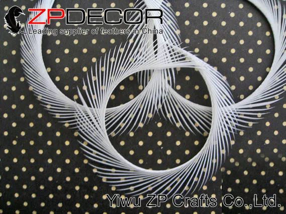 Goose Biot, 1 YARD - WHITE Goose Biots Wholesale Feather Trim 3