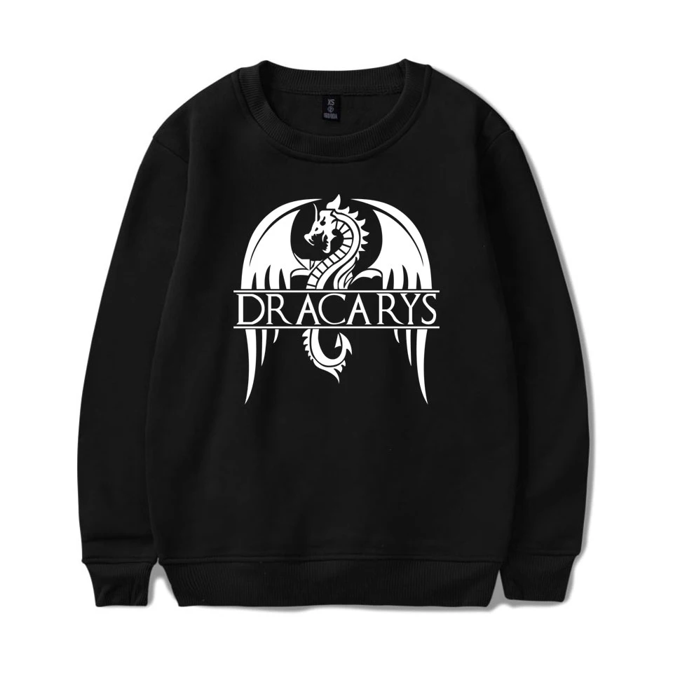 Dracarys модные печатные толстовки с круглым вырезом женские/мужские толстовки с длинными рукавами 2019 горячая распродажа Повседневная