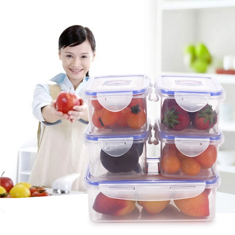 1 шт. кухонная коробка для хранения продуктов пластиковая коробка для хранения пищевой контейнер для микроволновой печи органайзер для холодильника